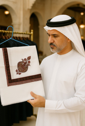 چفیه سفید عمانی مردانه اصل | سنتی و لوکس